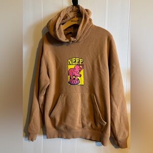 Neff Brown Hoodie with Graphic size small